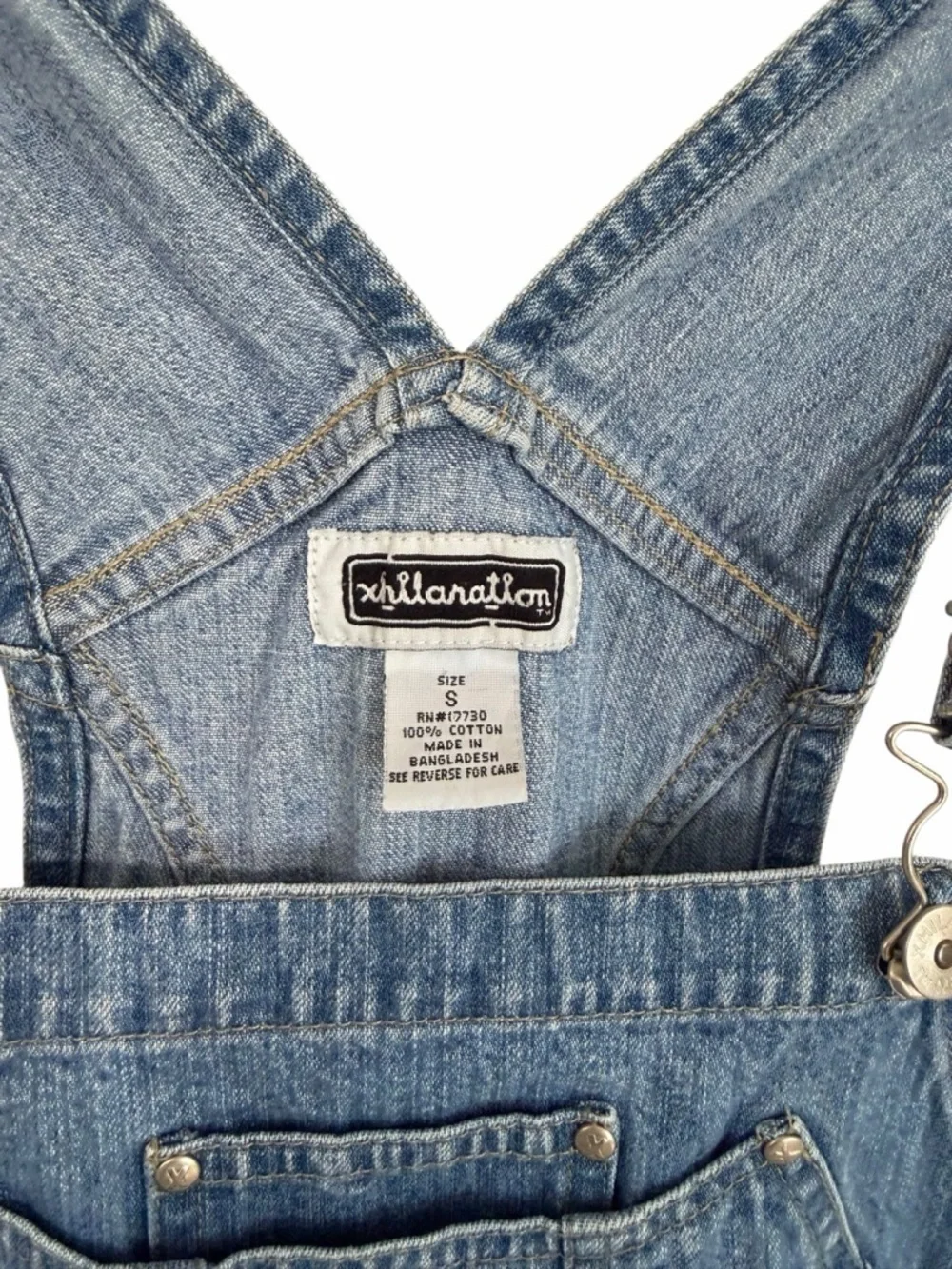 Vintage 90s XHILARATION Straight Leg Bib Overalls Light Wash WOMEN'S Small Y2K